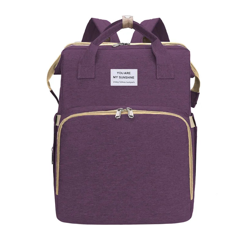 Mother Baby Leather Travel Backpack