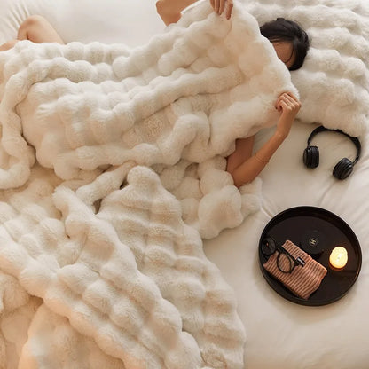 Fluffy Bubble Shaped Throw Blankets