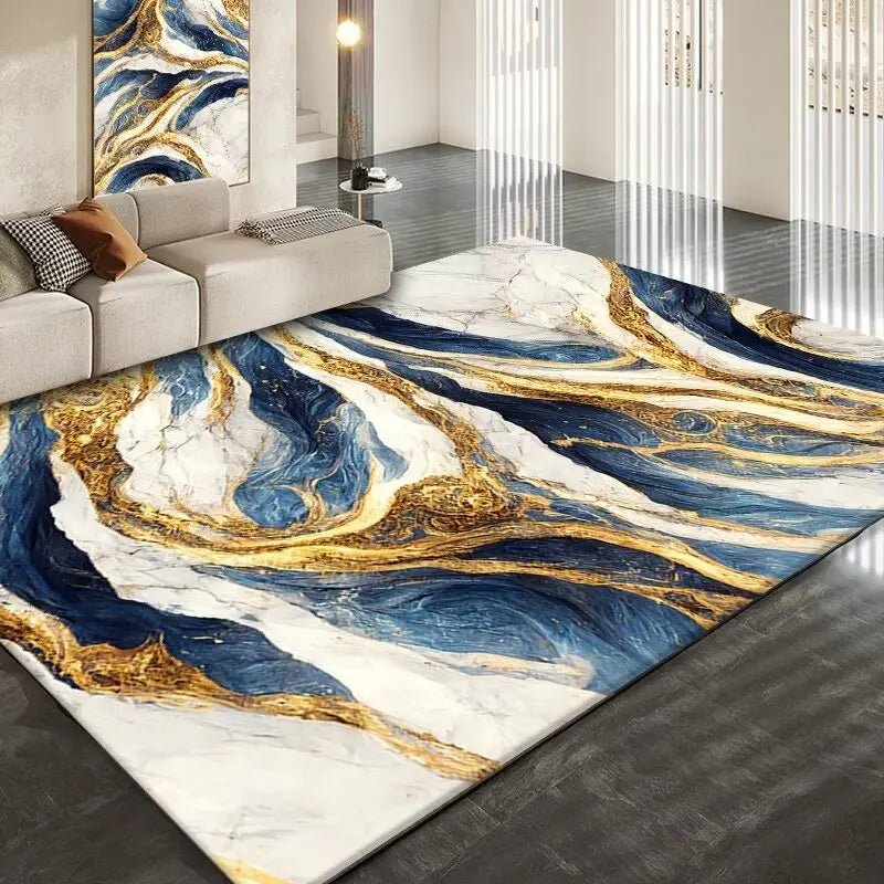 Luxury Golden Abstract marble Rugs