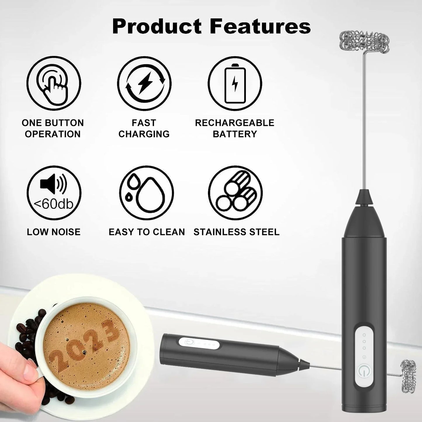 MINI USB Rechargeable Milk Frother