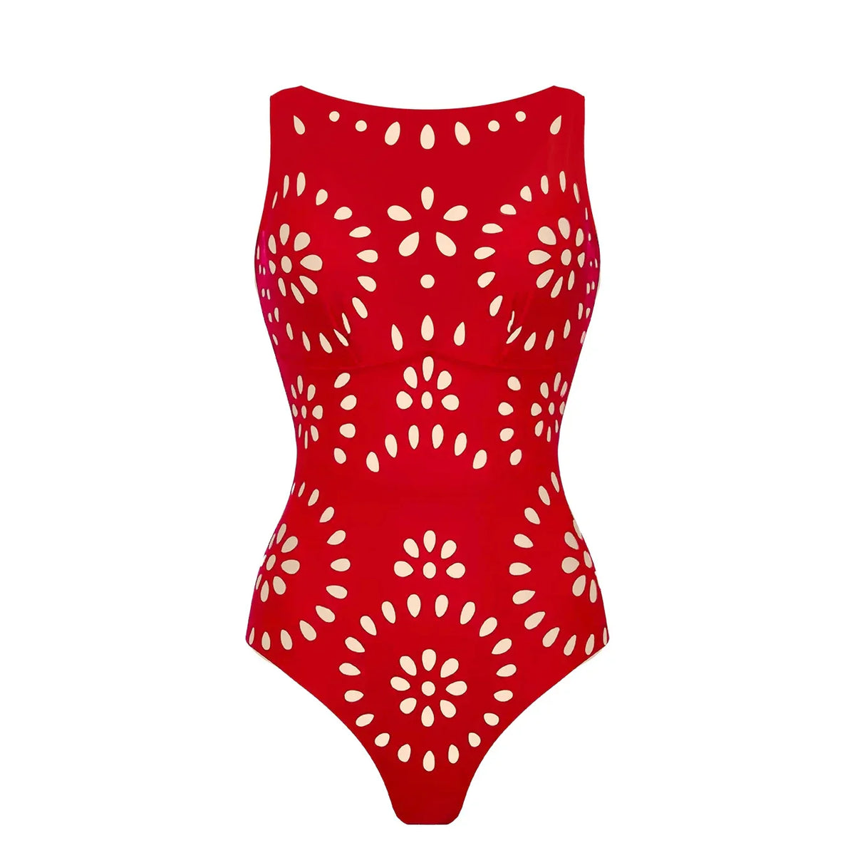 Laser-cut swimsuit and skirt, view 6