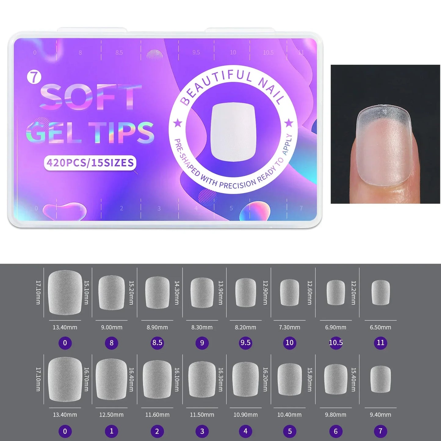 Frosted Press On Acrylic Nails