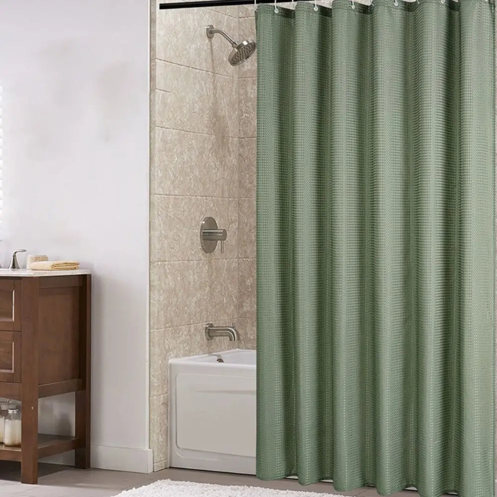 Waterproof Plain Waffle Shower Curtain