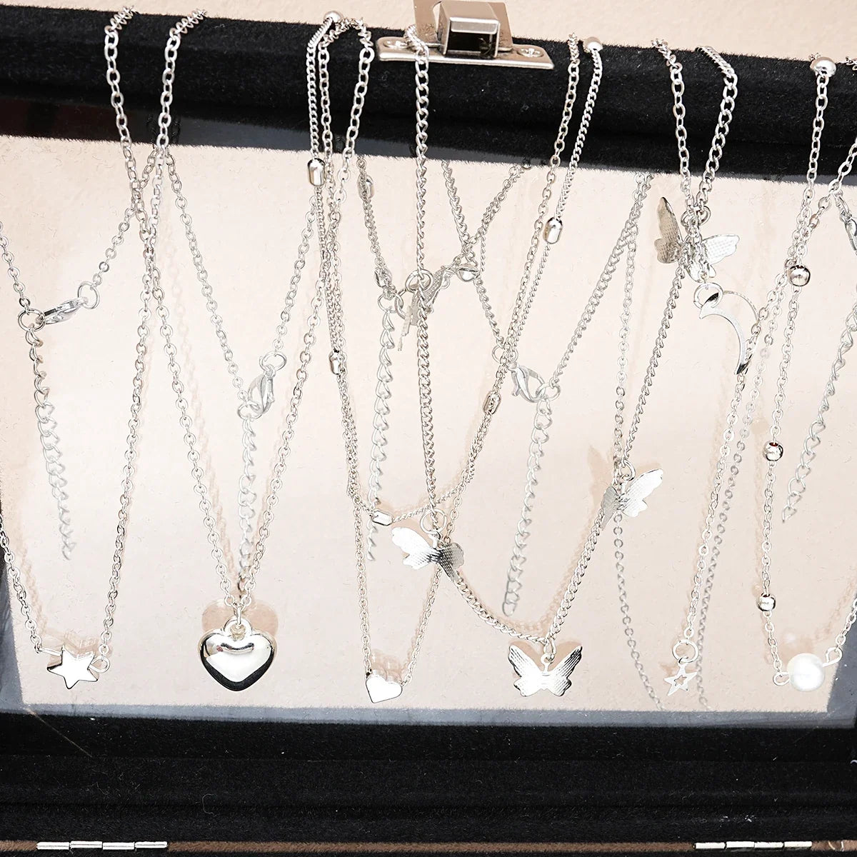 Silver-tone jewelry set, view 2