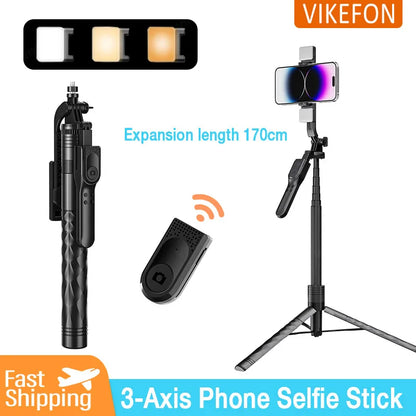 3-axis Anti-shake Head Selfie Stick Mobile Phone Holder