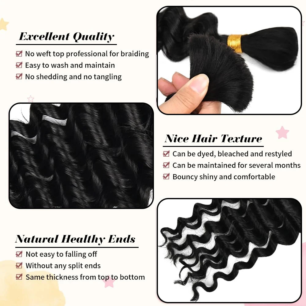 2 Bundles Human Braiding Hair for Boho Braids
