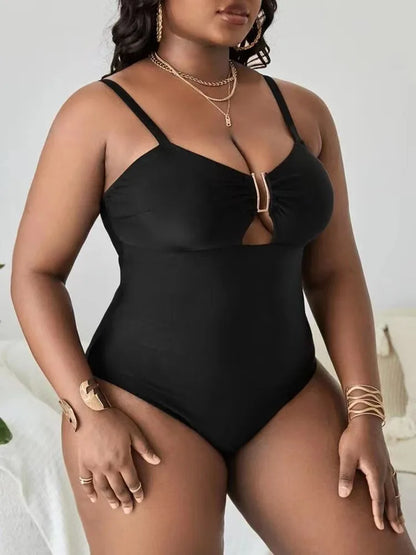Plus size cutout swimsuit, view 3