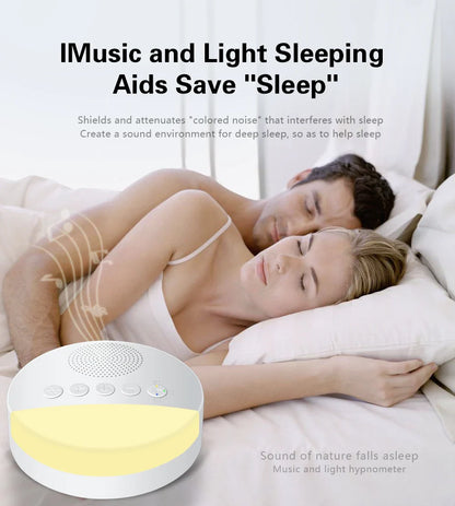 Portable Baby White Noise Machine USB Rechargeable Timed Shutdown Sleep Machine Baby Sleep Sound Player Night Light Noise Player