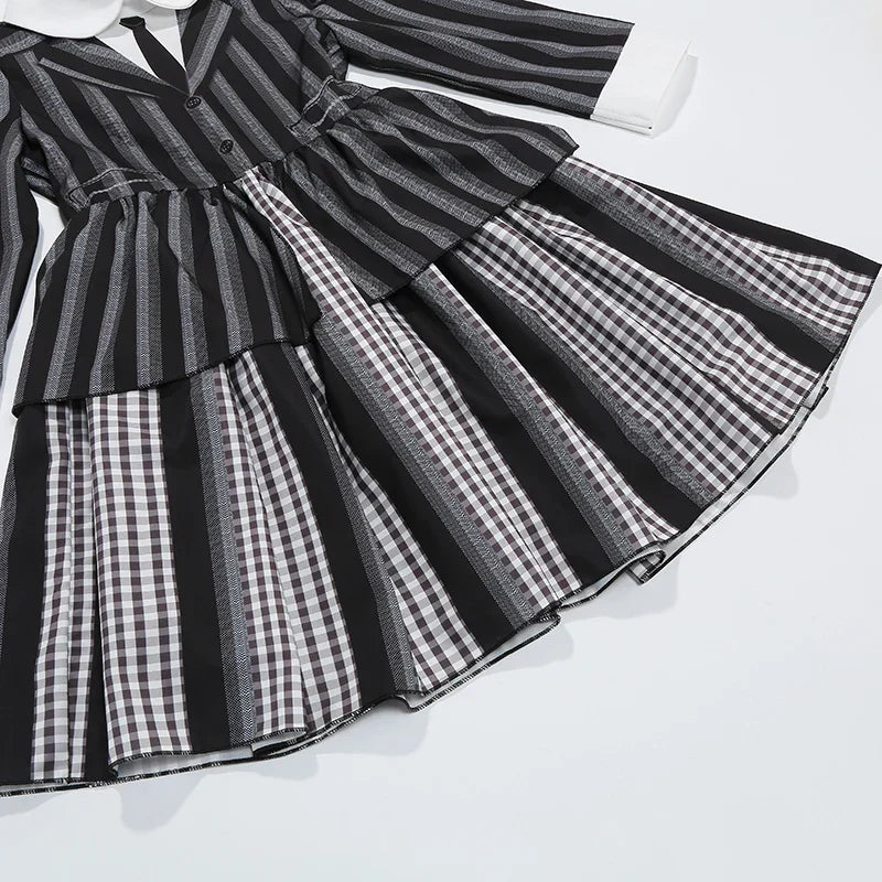 Addams Black Striped Dress Halloween Costume