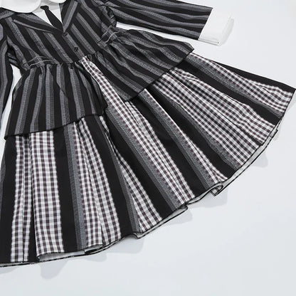 Addams Black Striped Dress Halloween Costume