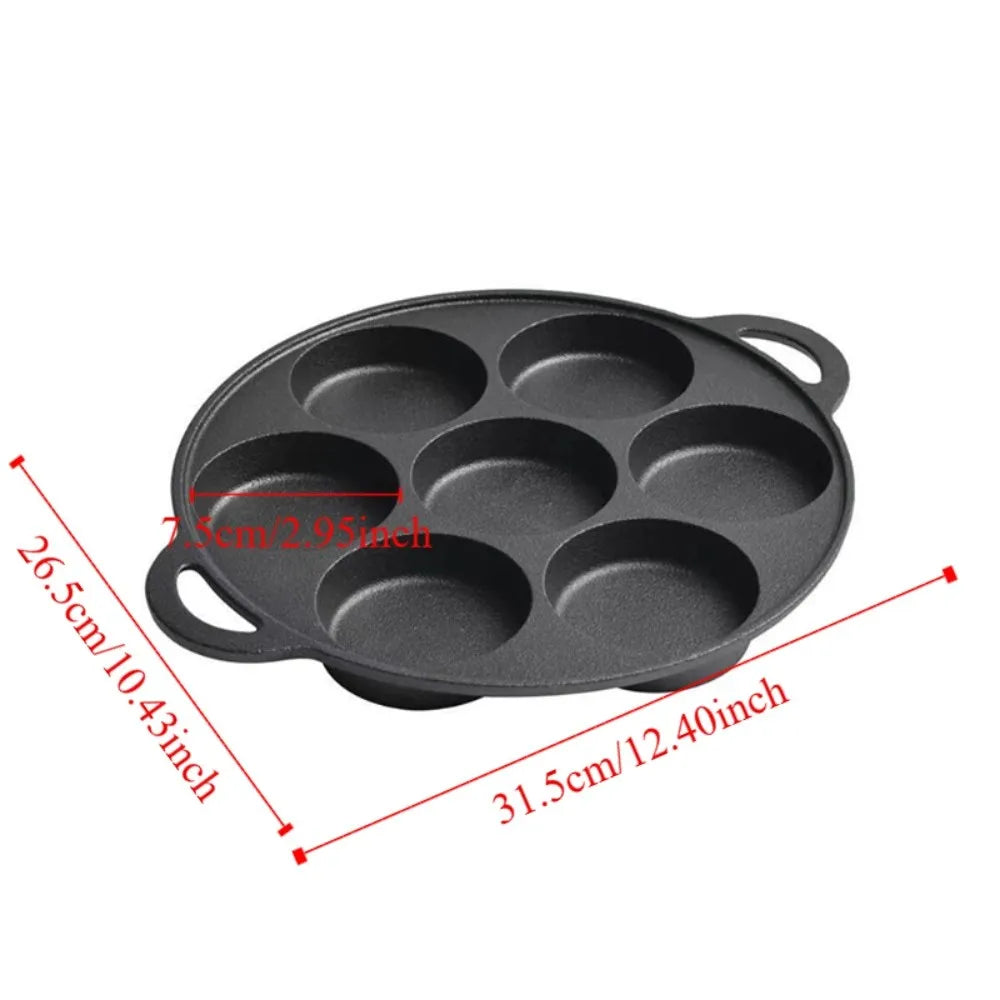 Multipurpose Cast Iron 7 Hole Non-Stick pan