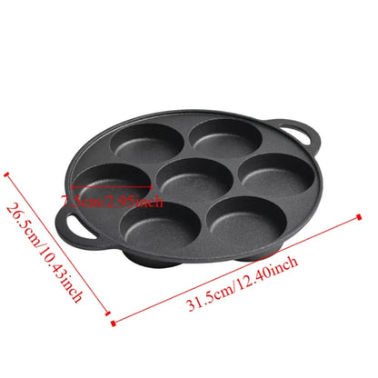 Multipurpose Cast Iron 7 Hole Non-Stick pan