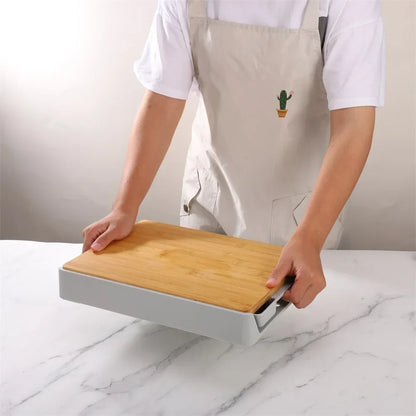 Kitchen Chopping Blocks with Storage Drain Storage Box,