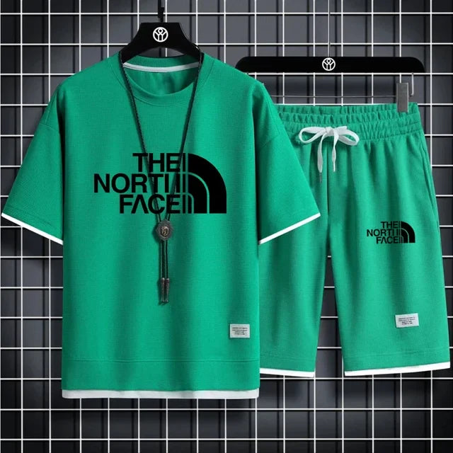 men's short-sleeved T 2-piece sports suit