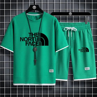 men's short-sleeved T 2-piece sports suit