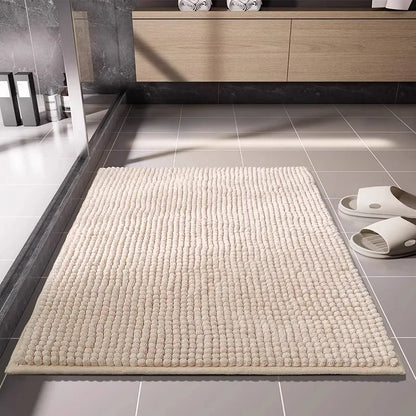 Chenille Bath Mat Water Absorbent Non Slip Rug