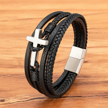 Cross Men's Leather Bracelets