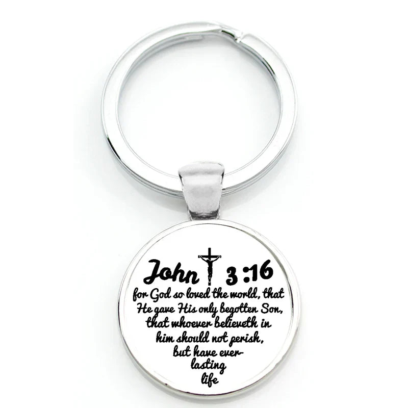 Keychain With Printed Bible Quote