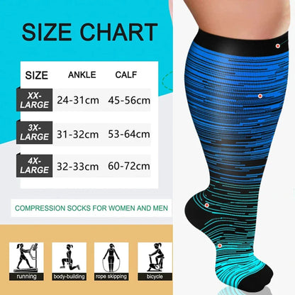 Running Compression Socks Knee High -Plus Size