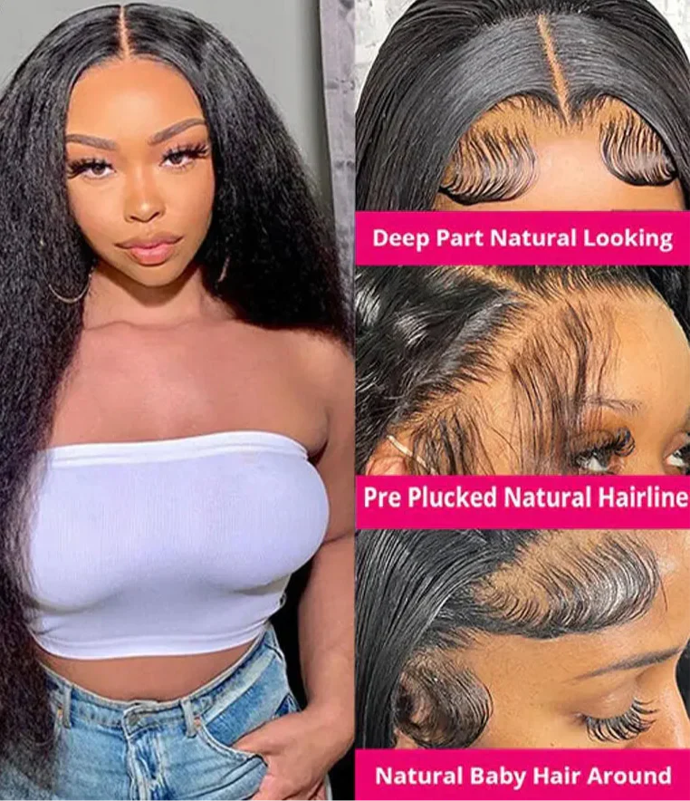 Kinky Straight Glueless YakiLace Closure