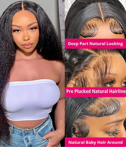 Kinky Straight Glueless YakiLace Closure