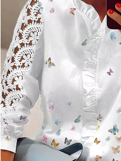 Butterfly print blouse, view 5