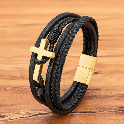 Cross Men's Leather Bracelets