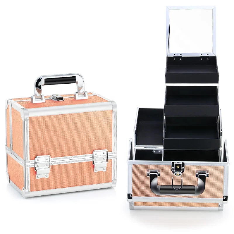 Black makeup train case, view 4