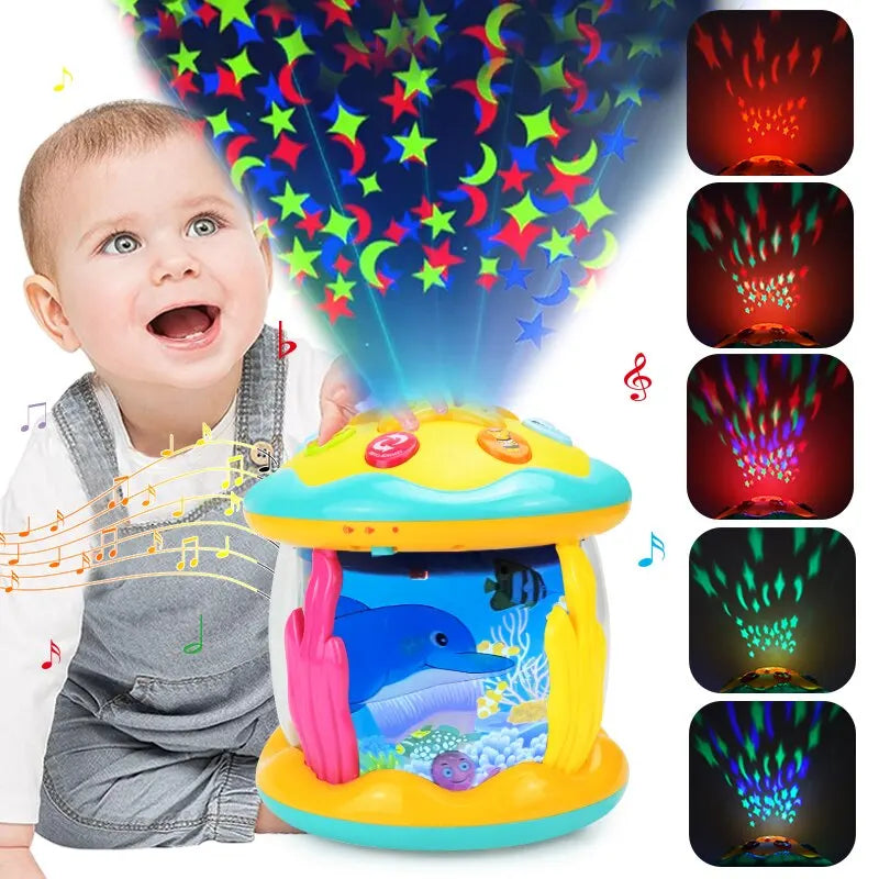 Baby tummy time toy- Ocean Rotating Projector