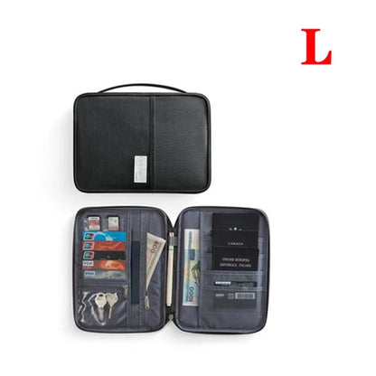 Family passport holder in black, large