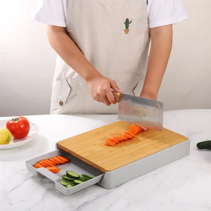 Kitchen Chopping Blocks with Storage Drain Storage Box