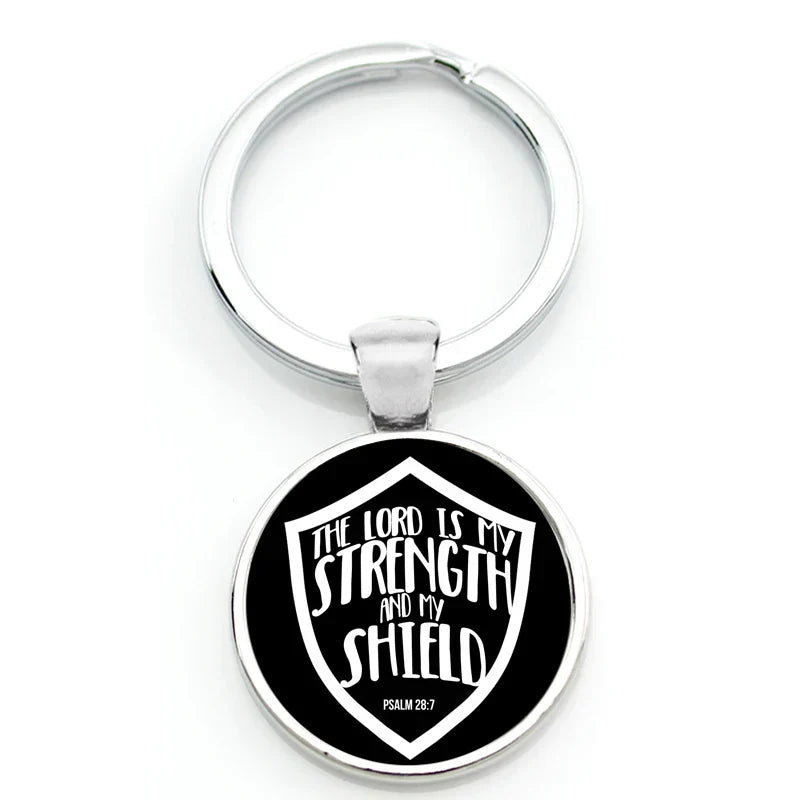 Keychain With Printed Bible Quote