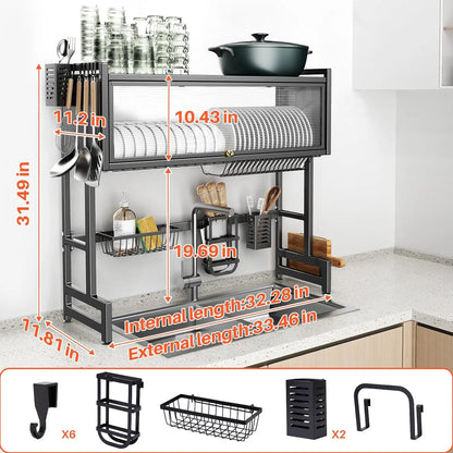 Over The Sink Dish Drainer Drying Rack