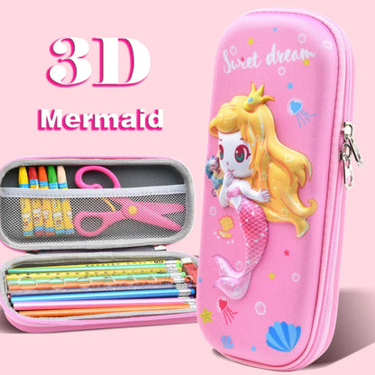 3D Large Capacity Unicorn Pencil Case