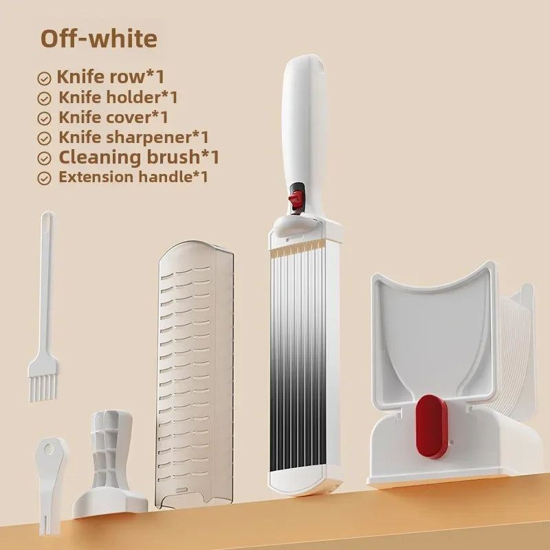 Manual meat slicer in white