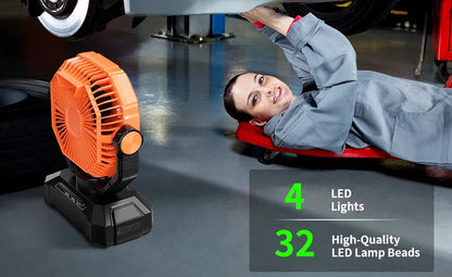 Rechargeable camping fan with LED lantern, view 11
