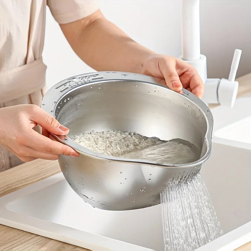 Rice Washer Strainer Bowl