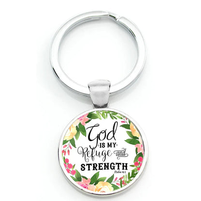 Keychain With Printed Bible Quote