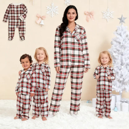 Plaid Print Christmas Family Pajamas Set