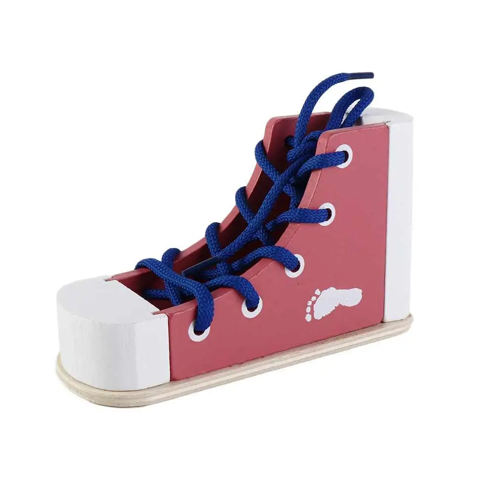 Lacing Sneaker Wooden Shoelace Toys