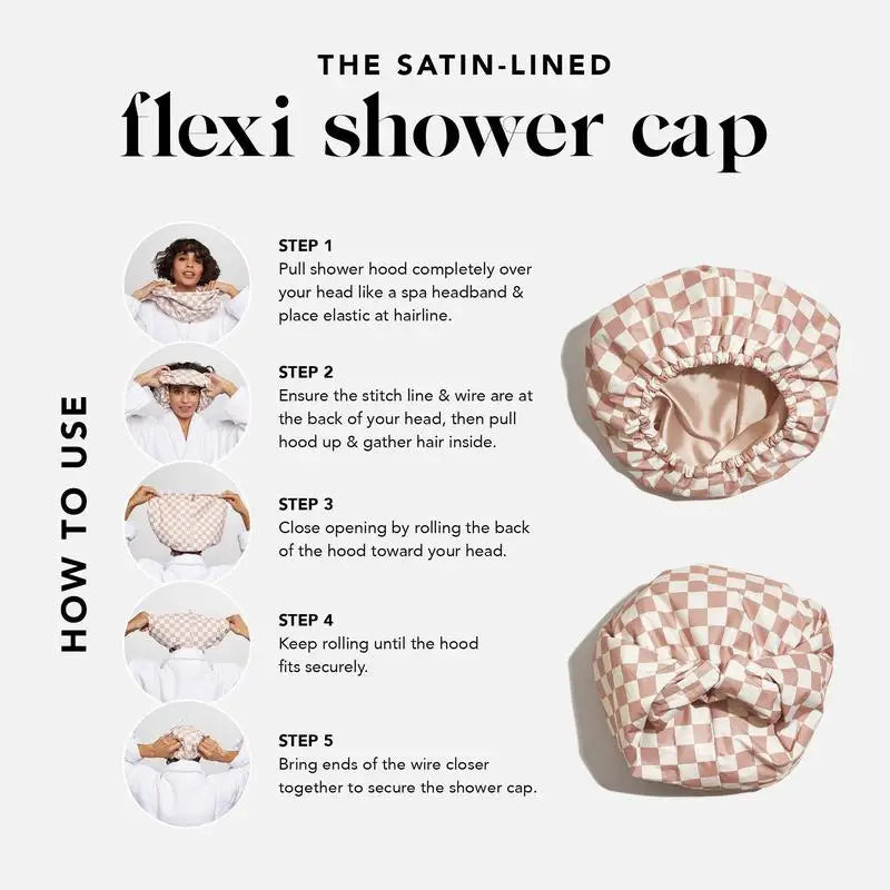 Satin Cline luxury shower cap