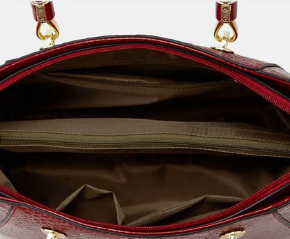 Croc-print work handbag, view 4