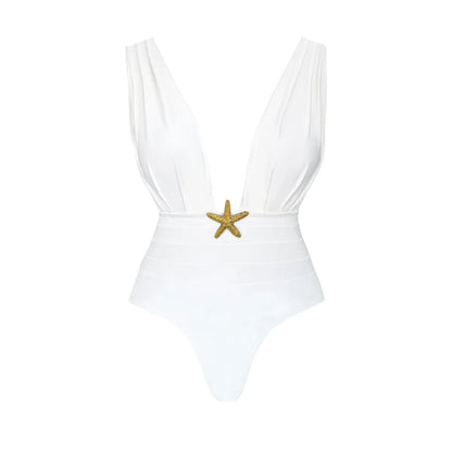 3Pcs Star Button Swimsuit