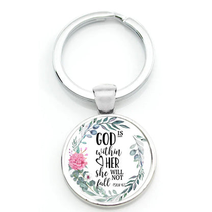 Keychain With Printed Bible Quote