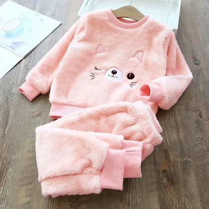 2Pcs Cozy Kids Winter Pajamas