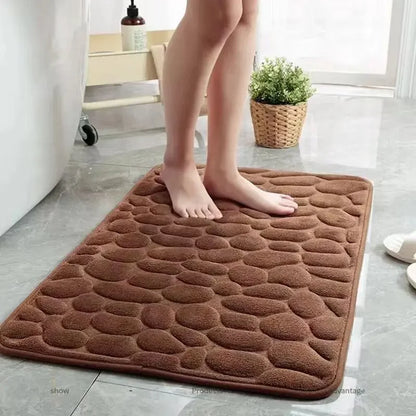 3D Non Slip Bathroom Mat Cobblestone