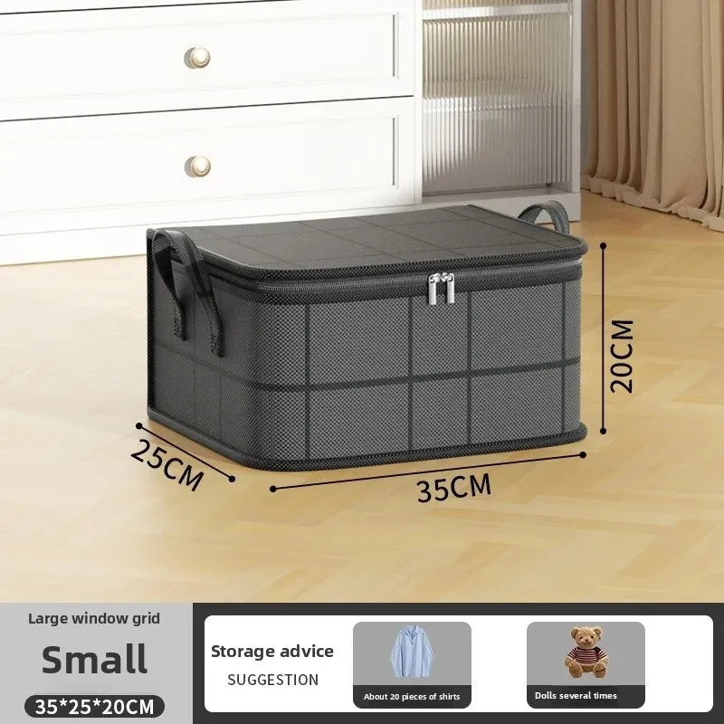 Black Woven Cotton Quilt Storage Bag