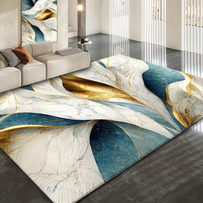Luxury Golden Abstract marble Rugs