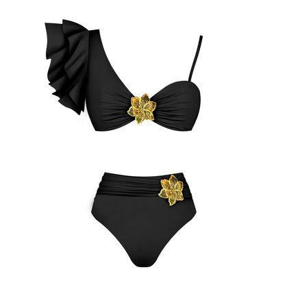 V Neck Ruffle Swimsuit