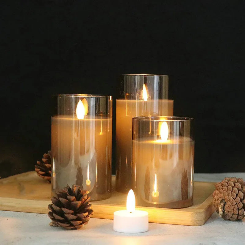 LED Flameless Glass Candle set